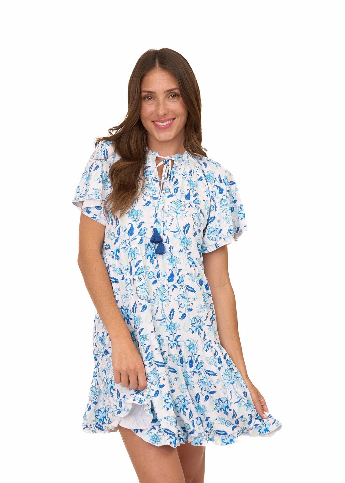 Cabana Life Bubbly Short Sleeve Tiered Ruffle Dress