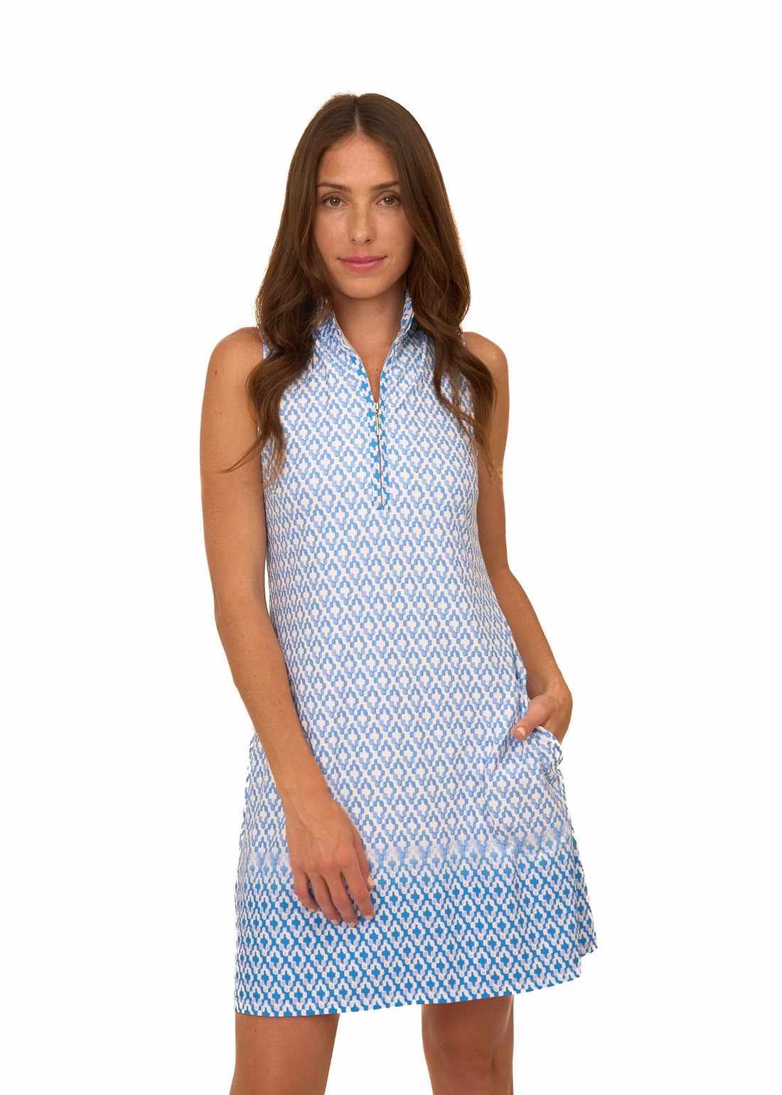 Cabana Life Seaside 1/4 Zip Sleeveless Sport Dress