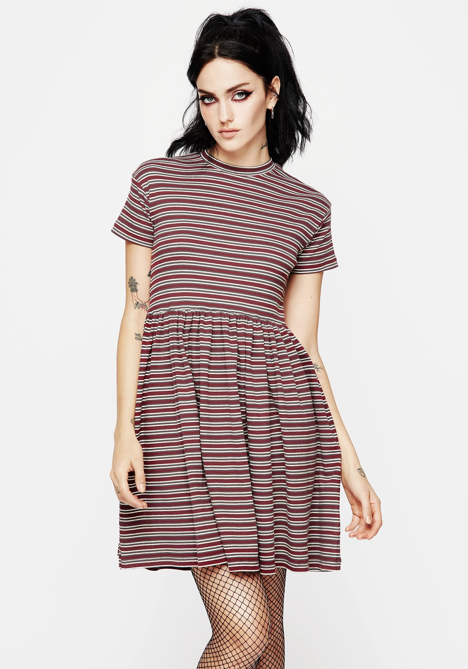 Calliophis Striped Mini Smock Dress Dresses Womens - wedding guest outfits