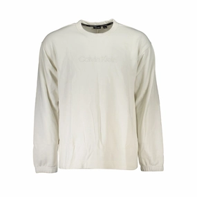 Calvin Klein Elegant Crew Neck Sweater with Brushed Men's Logo winter sweaters outlet