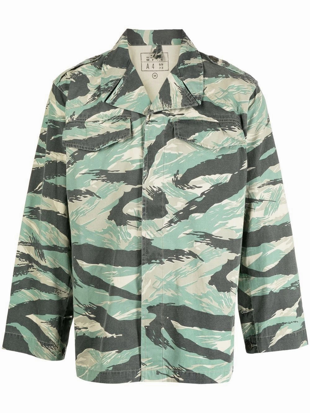 Camouflage-Print Long-Sleeve Shirt mens polos clearance