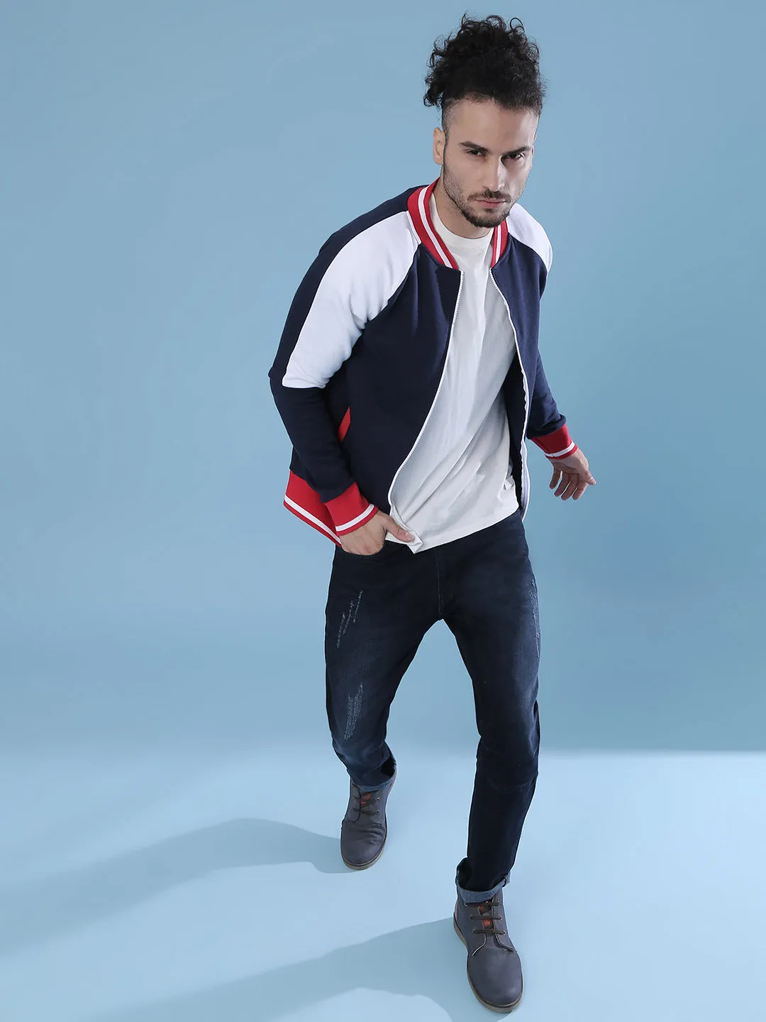 Campus Sutra Men Full Sleeve Stylish Casual Windcheater Varsity Jacket