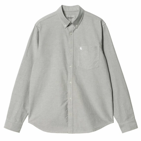 Carhartt WIP L/S C-Logo Shirt Dollar Green / White mens tank tops best deals