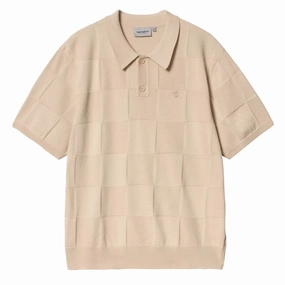 Carhartt WIP S/S Checker Polo Fleur De Sel mens t-shirts outlet