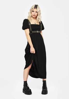 Carmine Midaxi Smock Dress - Black Dresses Womens - wedding guest outfits