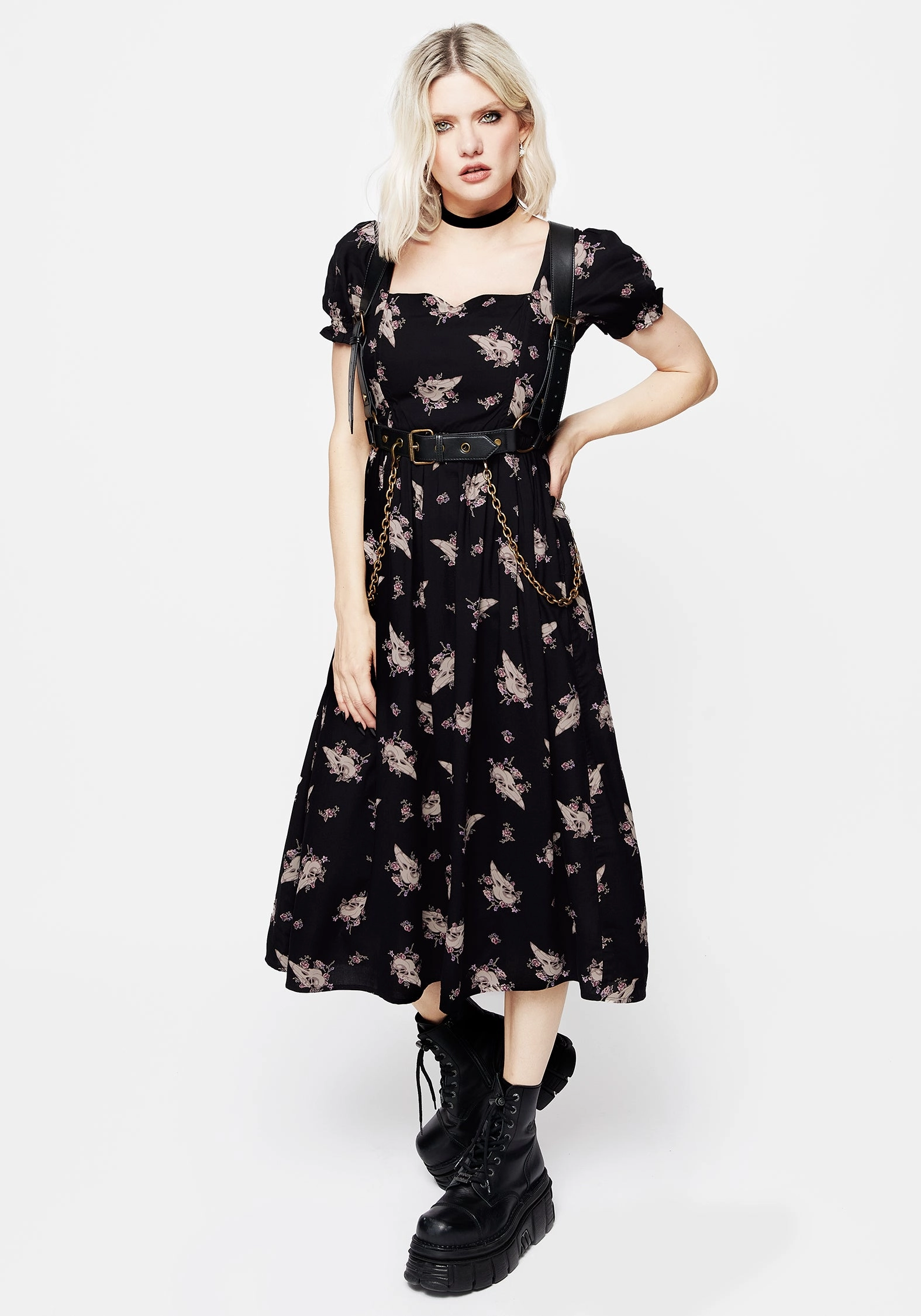 Carrion Puff Sleeve Midi Dress Dresses Womens - summer dresses discount