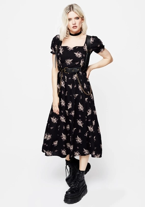 Carrion Puff Sleeve Midi Dress Dresses Womens - summer dresses discount