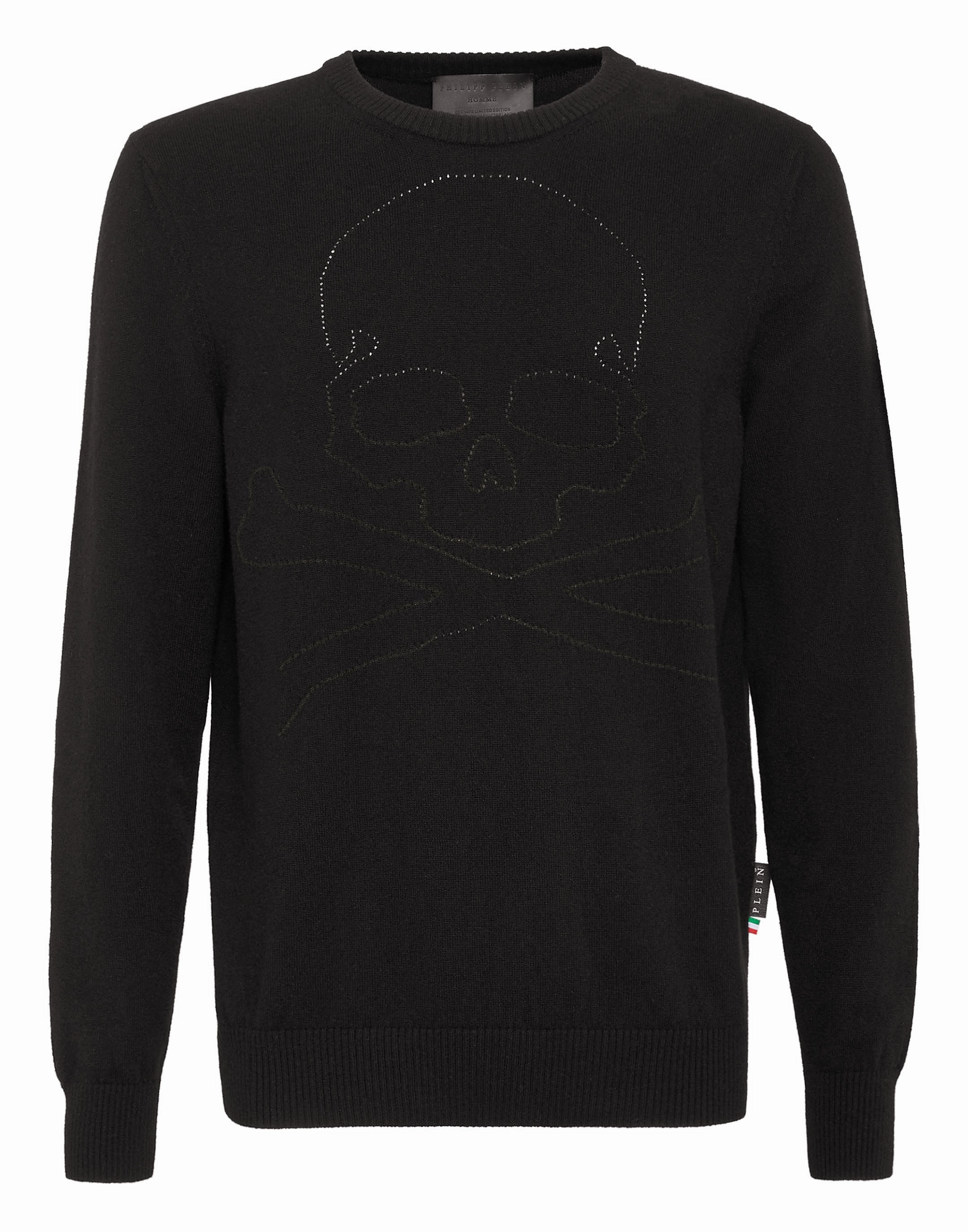 Cashmere Pullover Round Neck LS Skull and Plein