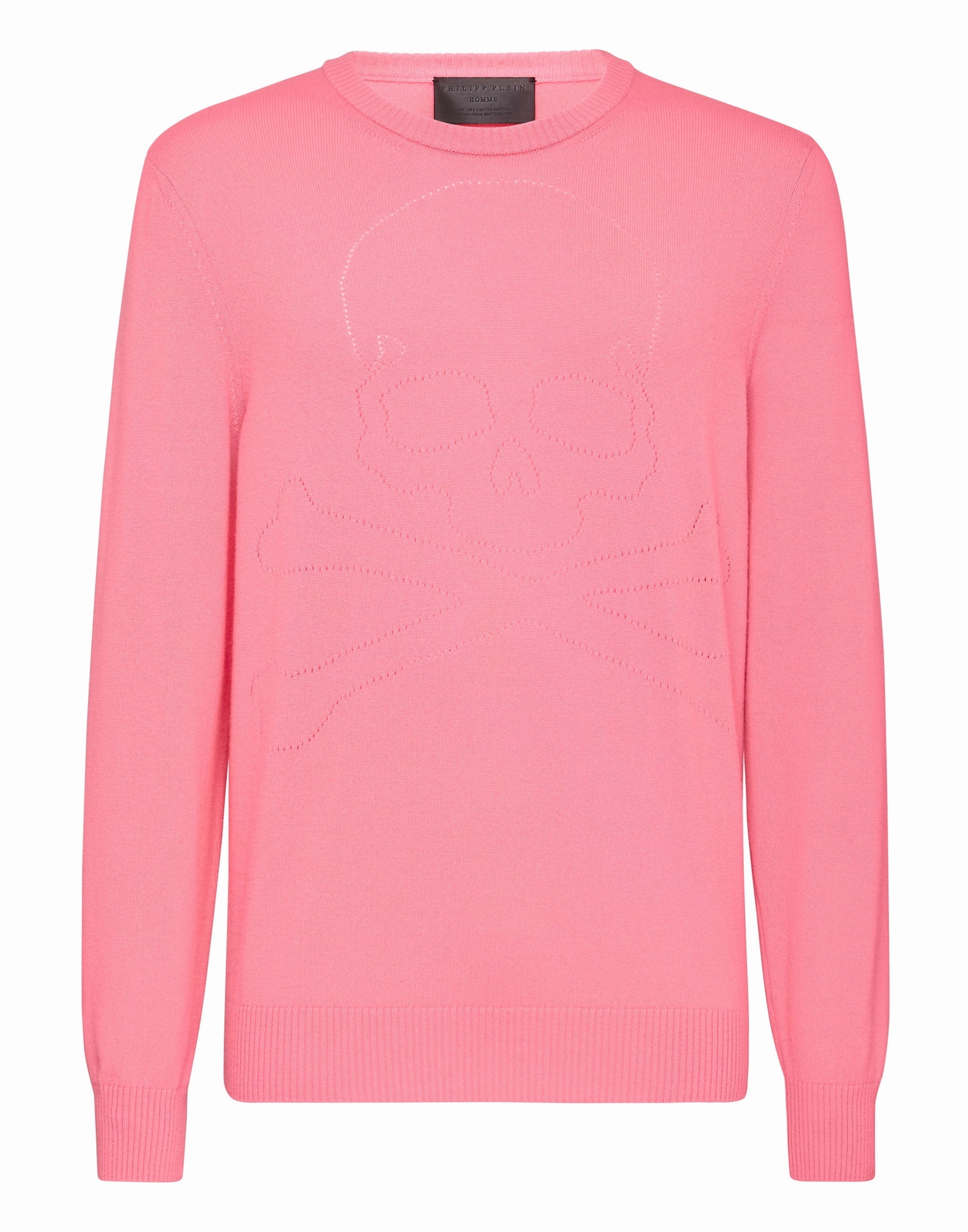 Cashmere Pullover Round Neck LS Skull and Plein
