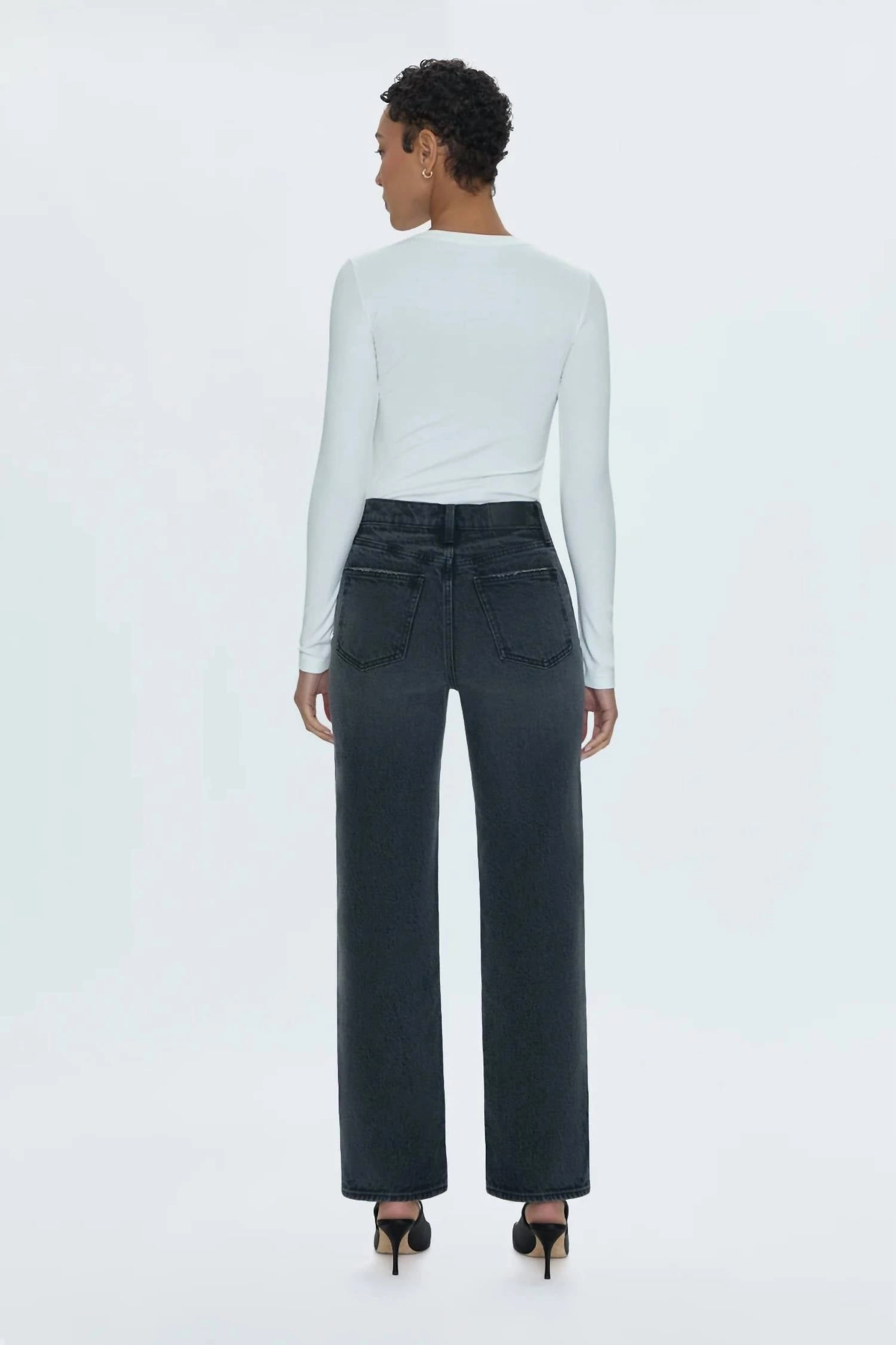 Cassie Super High Rise Straight Jean - After Hours Vintage In Black-Dark Gray