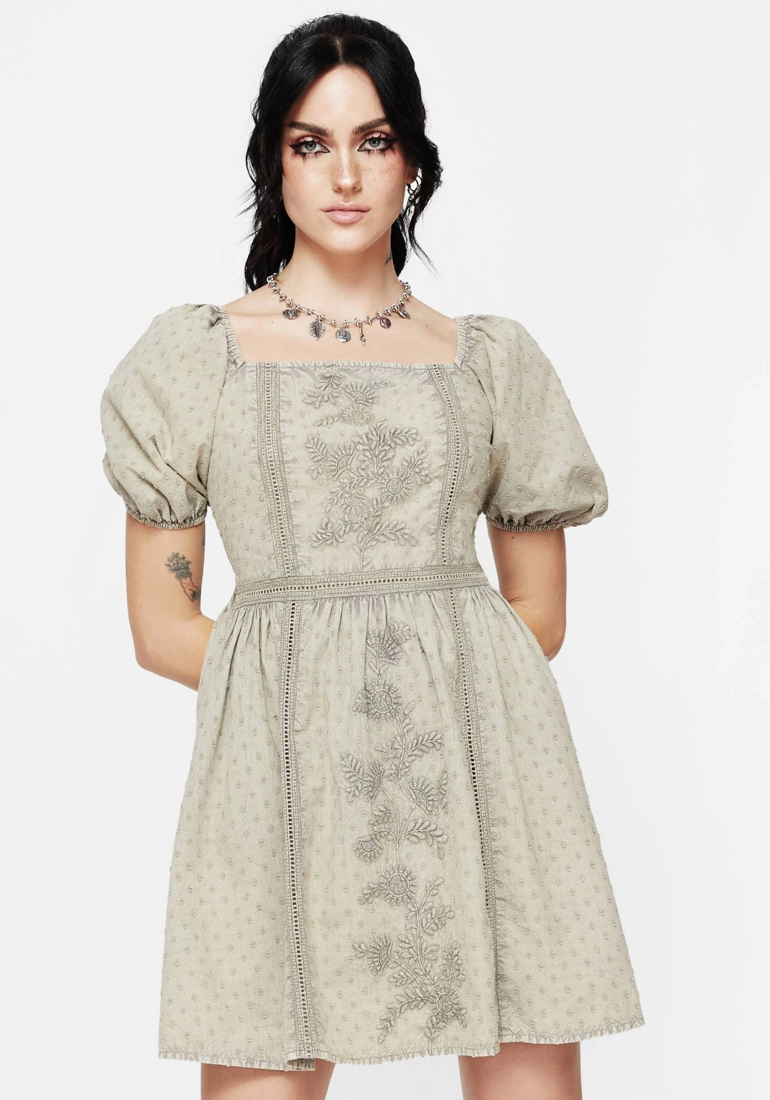 Caustic Cotton Frill Mini Dress Dresses Womens - wedding guest outfits