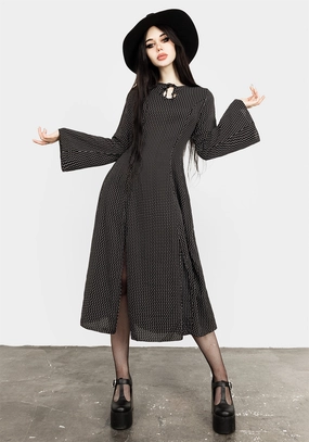Chandra 70s Split Midi Dress Dresses Womens - beach dresses cheap