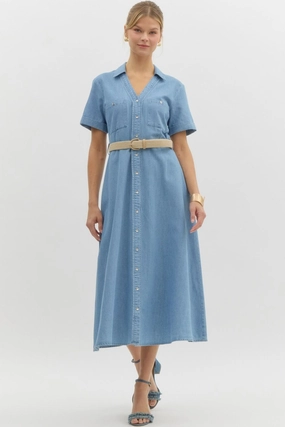 Charlotte Day Dress - Light Blue womens gowns outlet