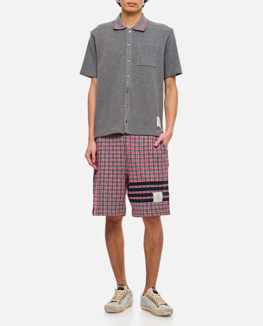 Check 4 Bar Sweat Cotton Shorts