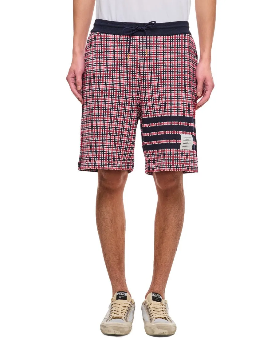 Check 4 Bar Sweat Cotton Shorts