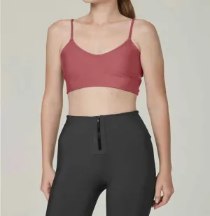 Cherry On Top Criss Cross Sports Bra In Mauve-S Pink Activewear Womens - cheap workout clothes for women