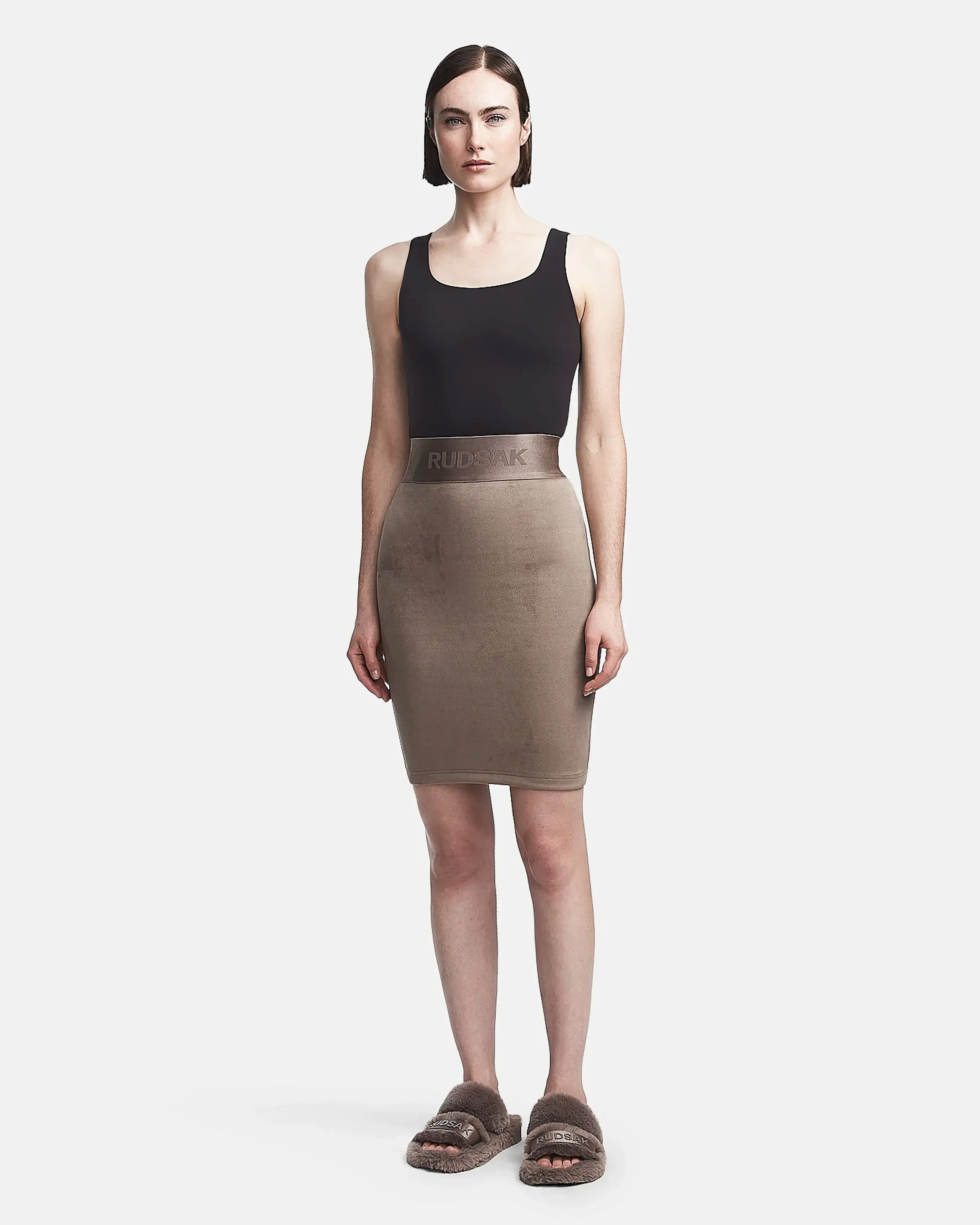 CHEYNA WOMEN'S FAUX SUEDE PENCIL SKIRT