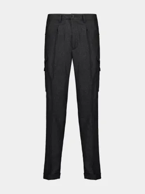 Classic Fit Virgin Wool Cargo Trousers Bottoms Mens - cheap mens shorts online