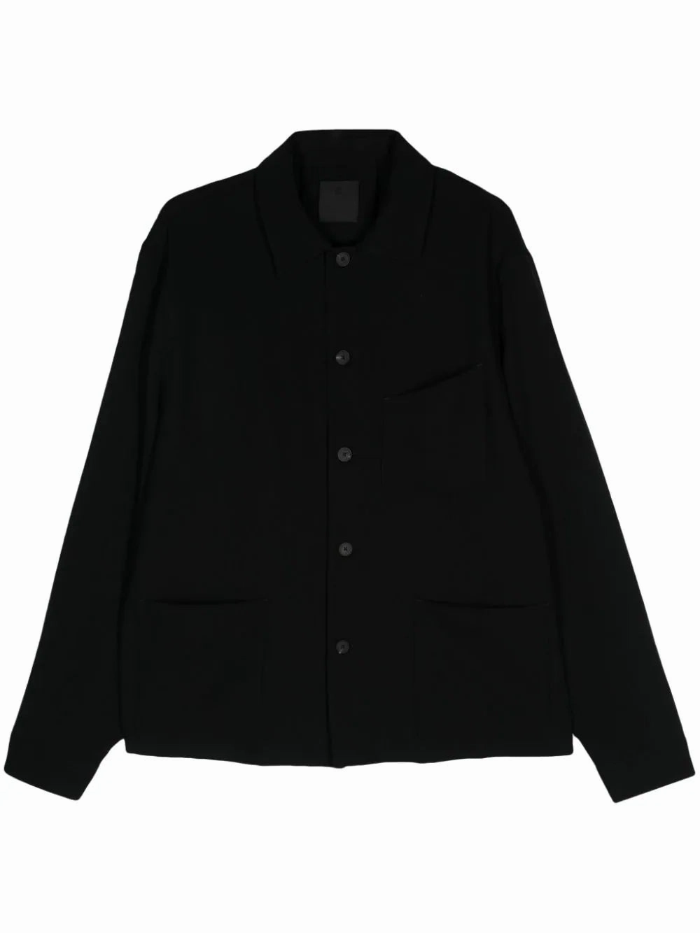 Classic-Collar Wool Shirt mens polos clearance