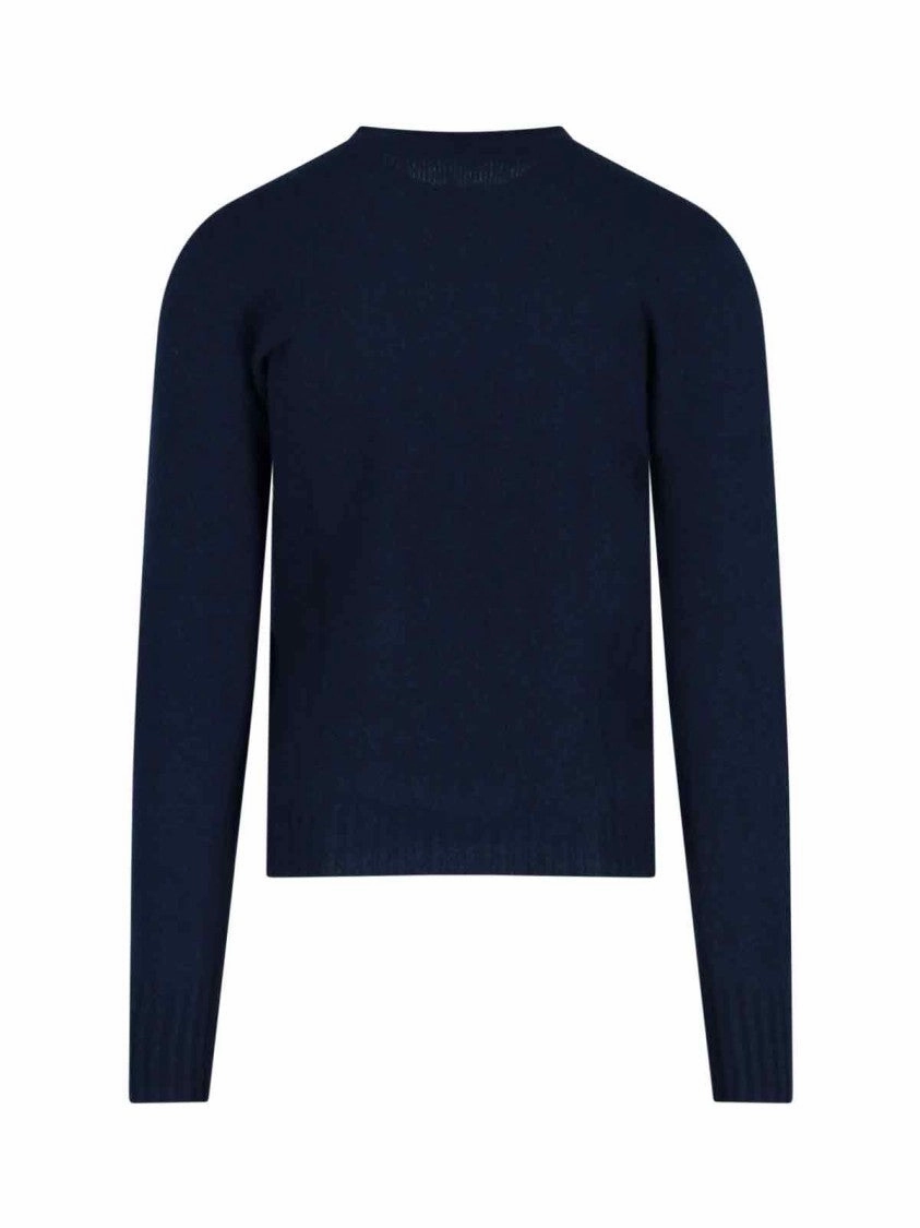 Classic Sweater In Blue Cashmere Navy Tone