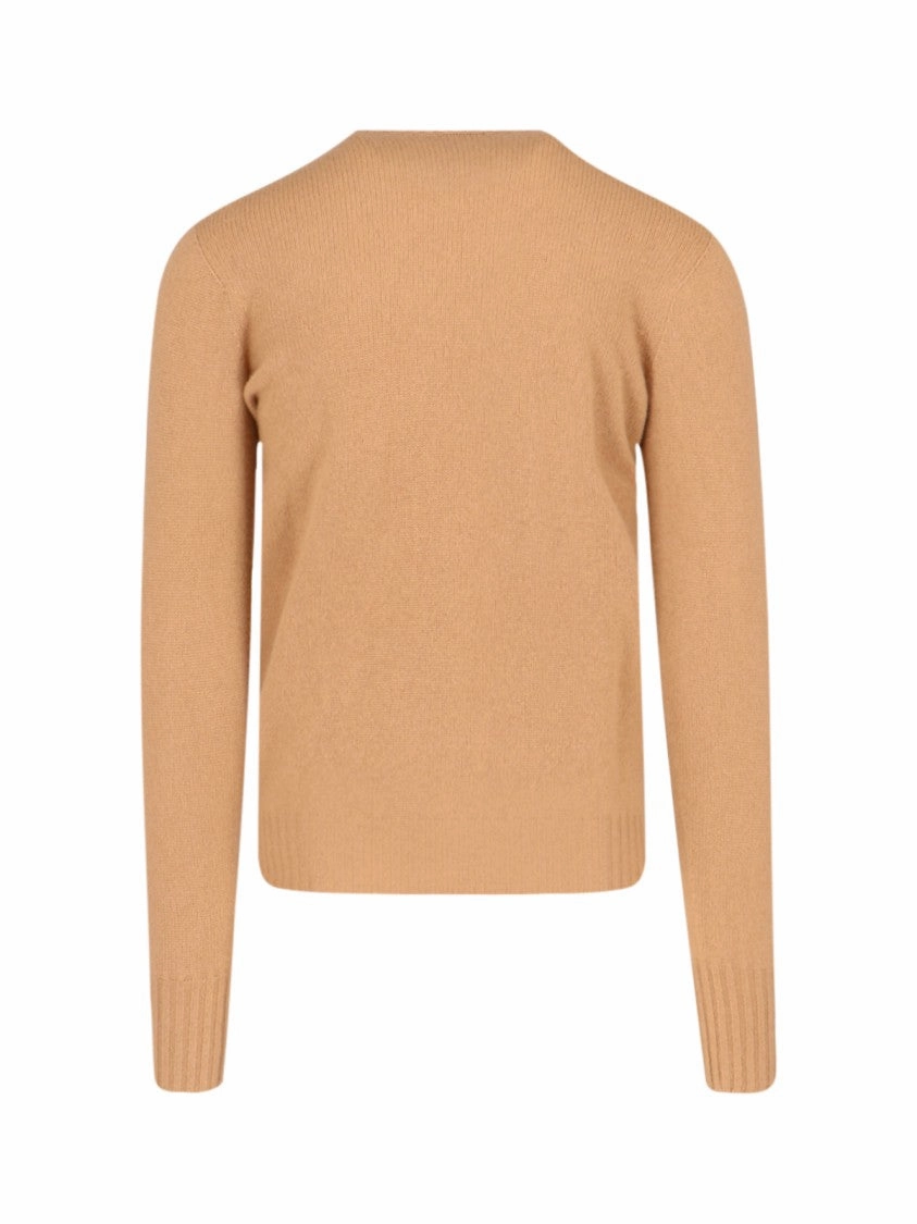 Classic Sweater In Brown Cashmere Crew Neck