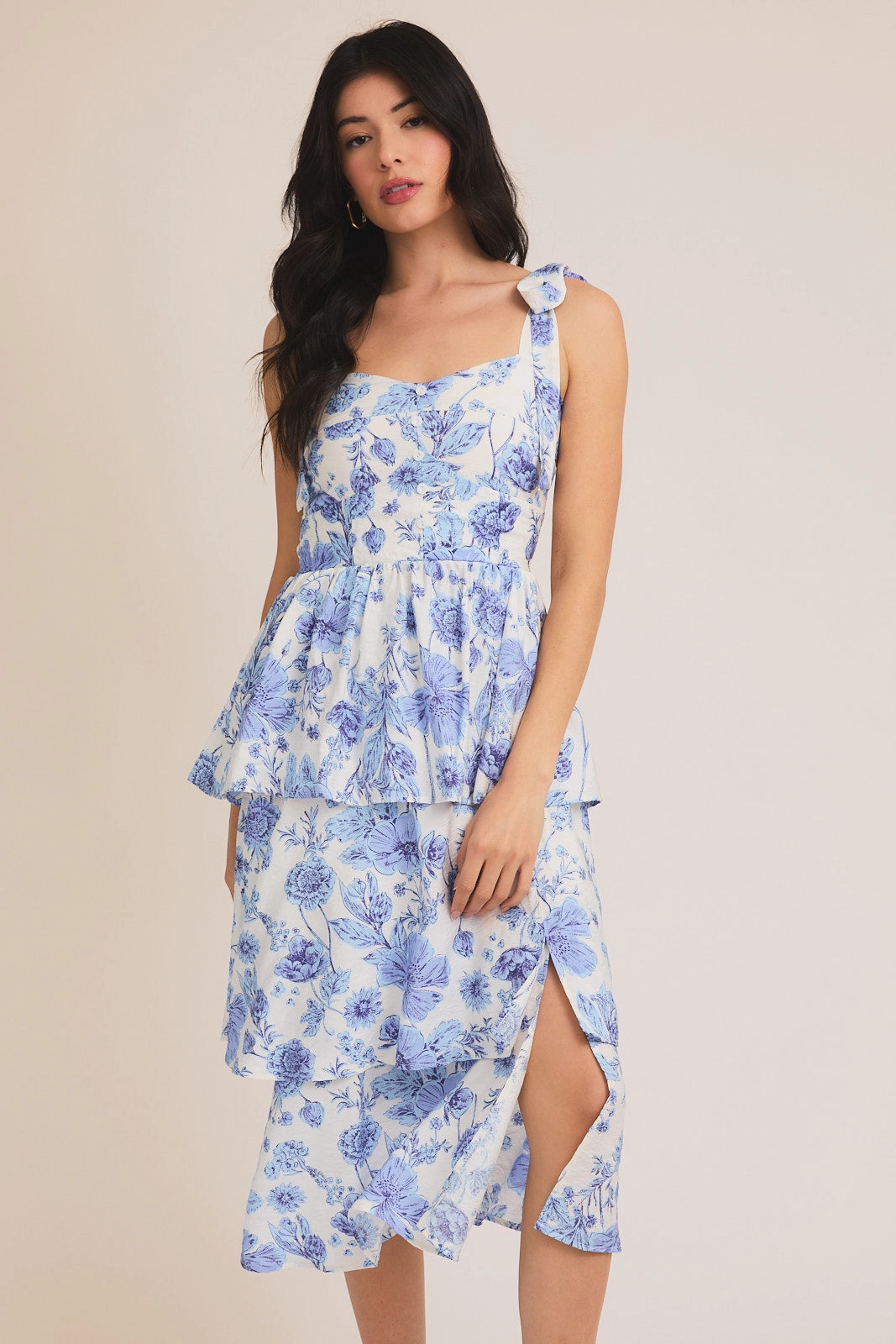 Coastal Blossom Midi Dress