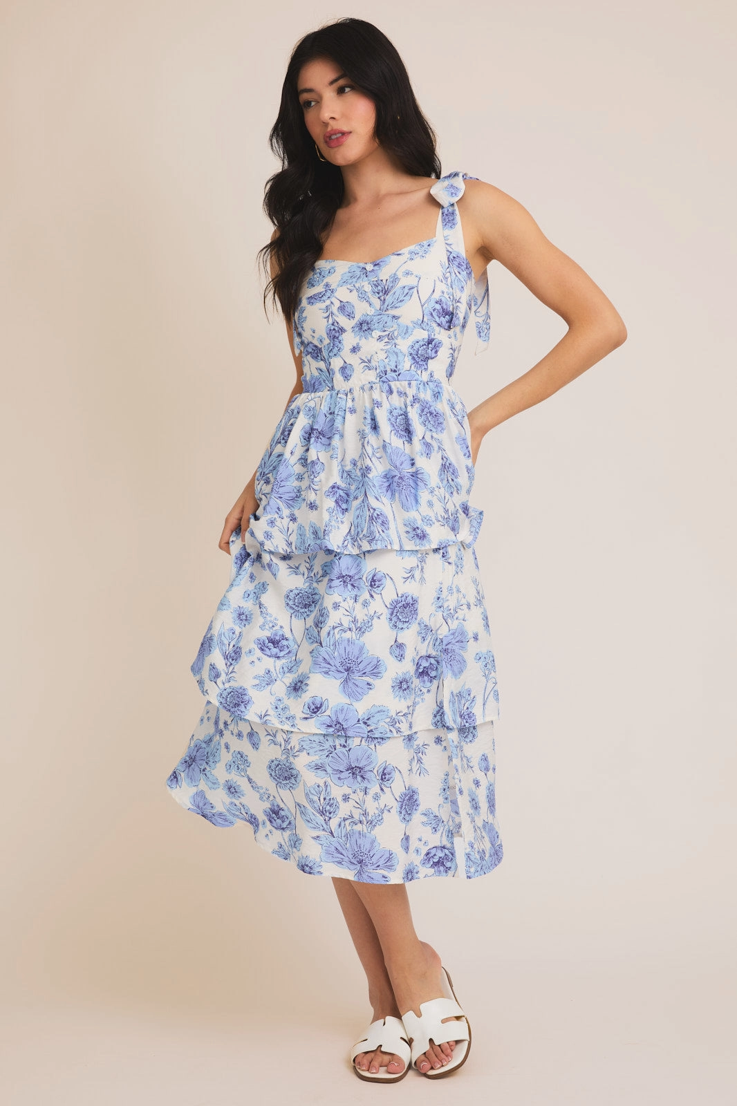 Coastal Blossom Midi Dress