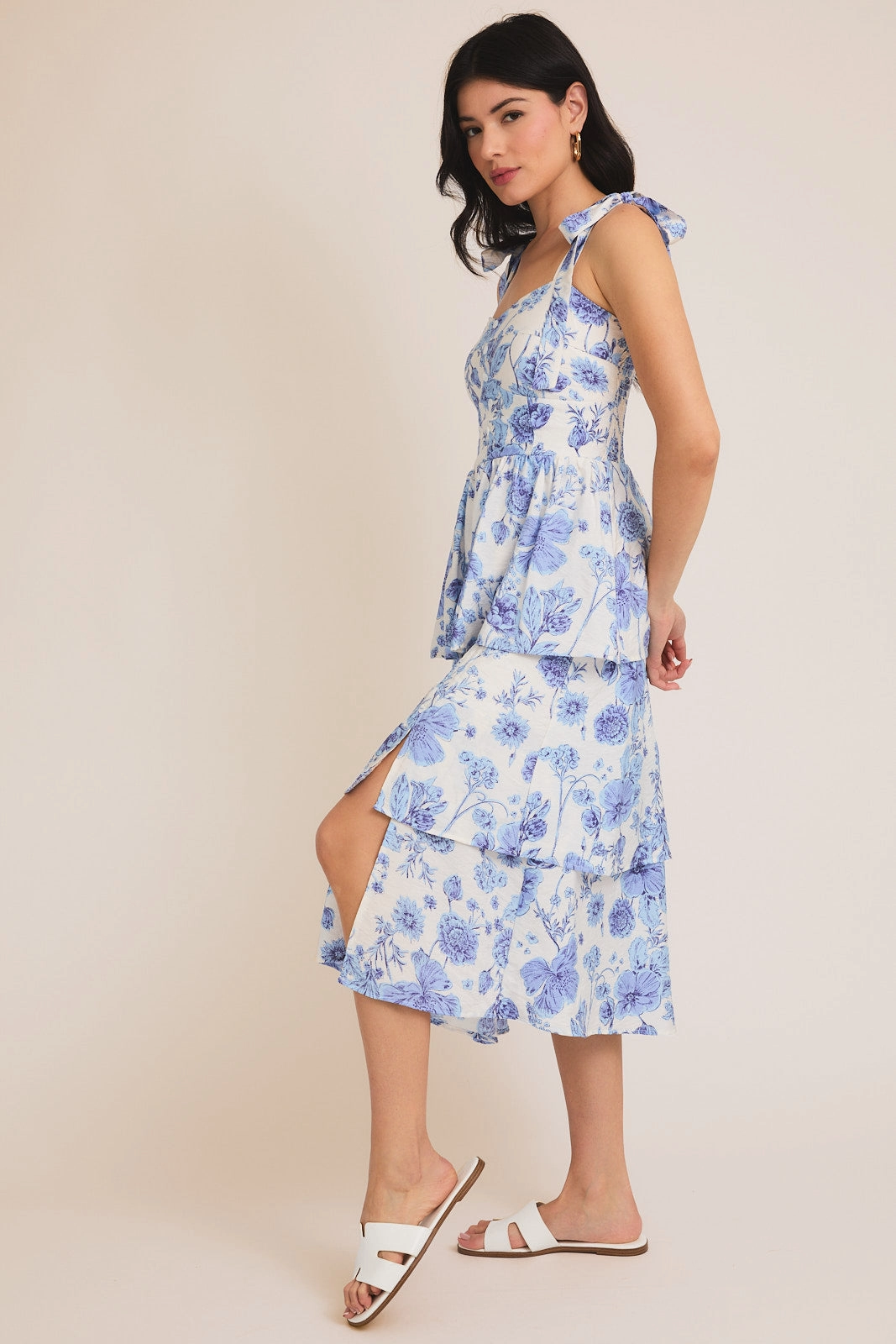 Coastal Blossom Midi Dress