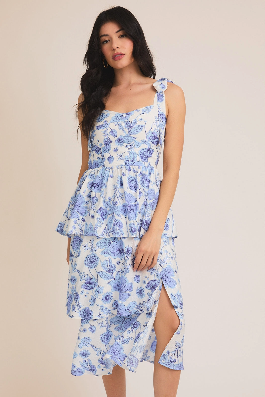 Coastal Blossom Midi Dress