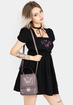 Cocoon Butterfly Embroidered Puff Sleeve Mini Dress Dresses Womens - summer dresses discount