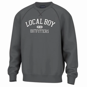 Collegiate Cotton Crewneck In Charcoal chunky knit discount