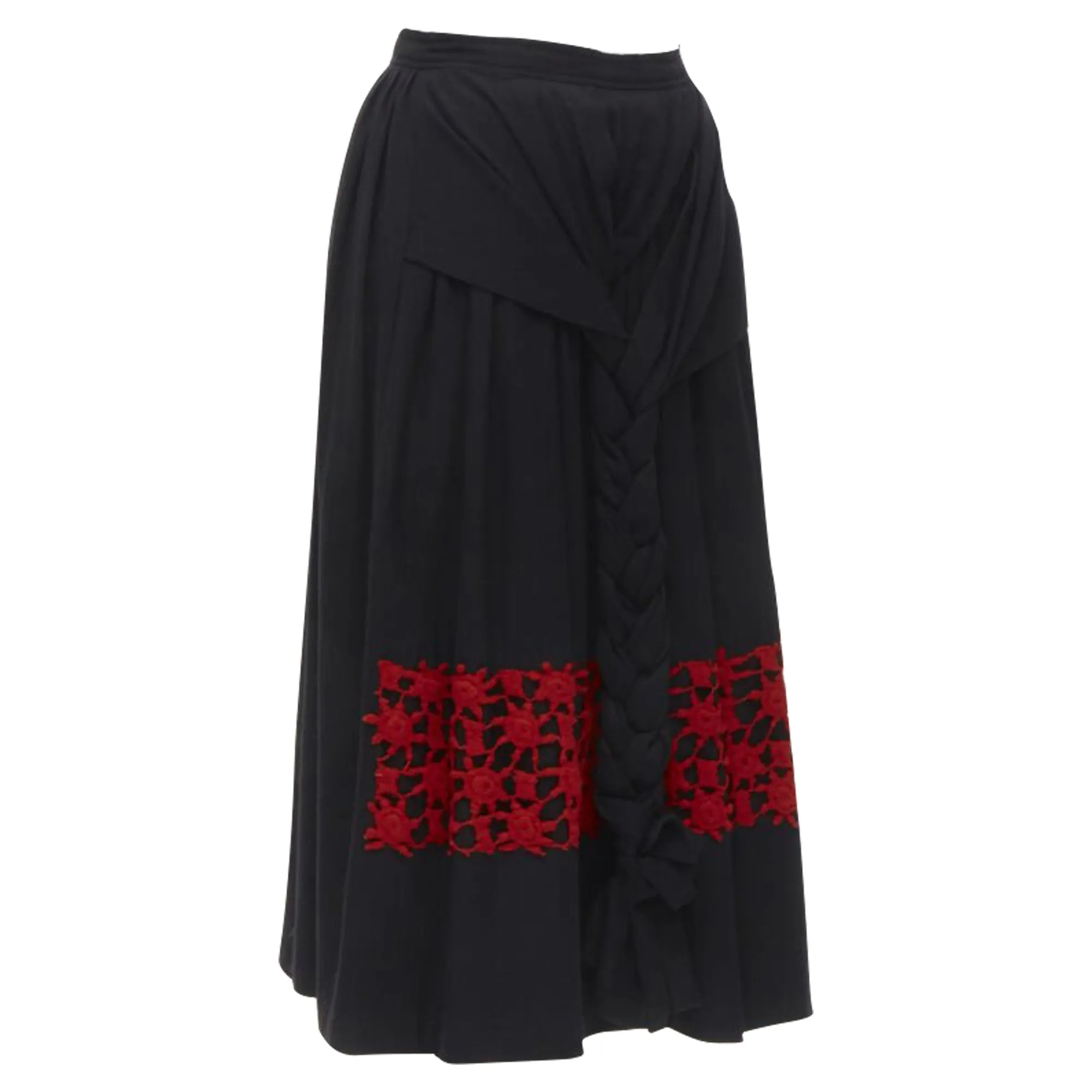 Comme Des Garcons braid embroidery skirt