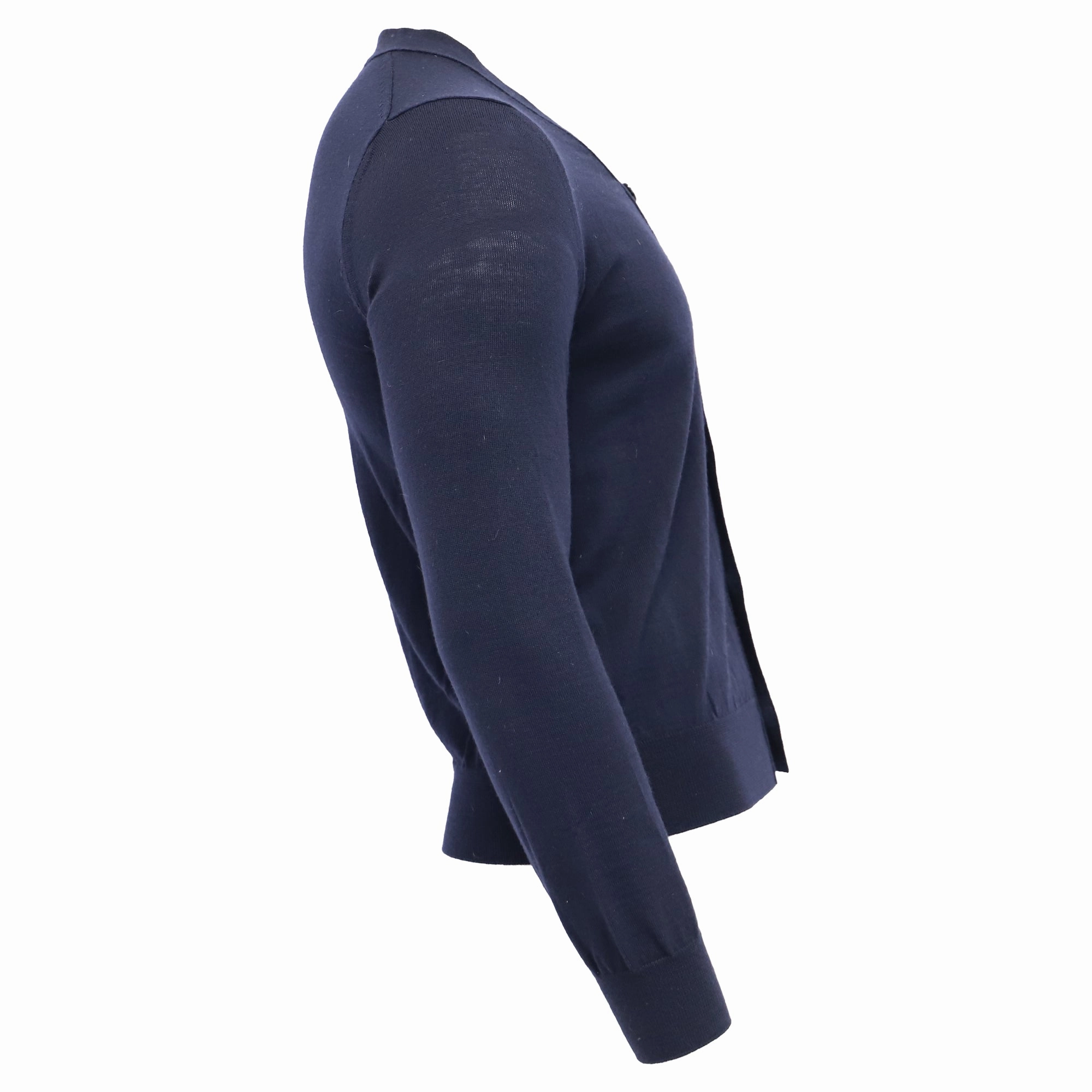 Comme Des Gar?ons Mini Heart Cardigan in Navy Blue Cotton
