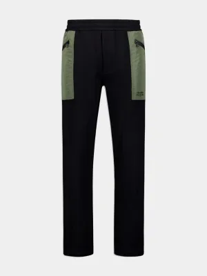 Contrast-Pocket Cotton Track Pants Bottoms Mens - cheap mens shorts online
