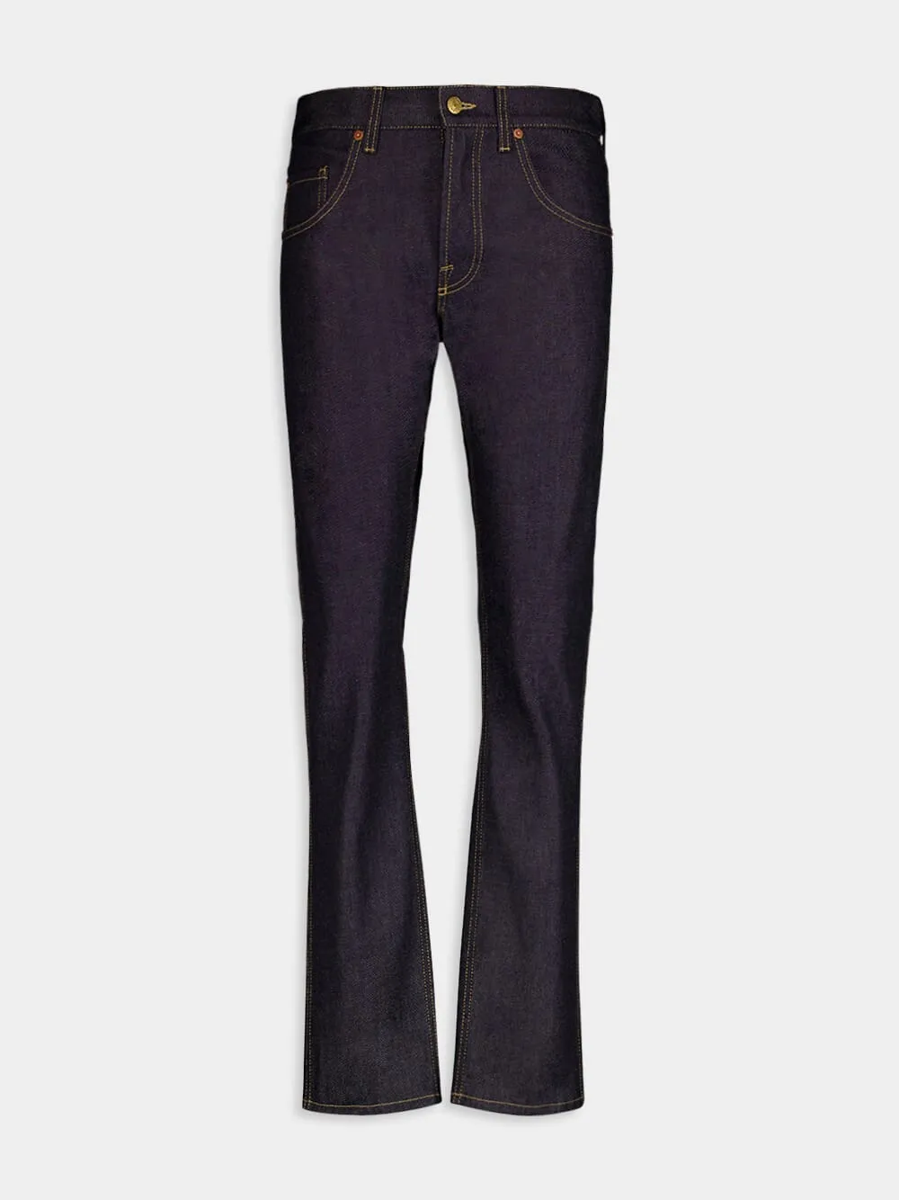 Contrast-Stitch Tapered Jeans Bottoms Mens - cheap mens shorts online