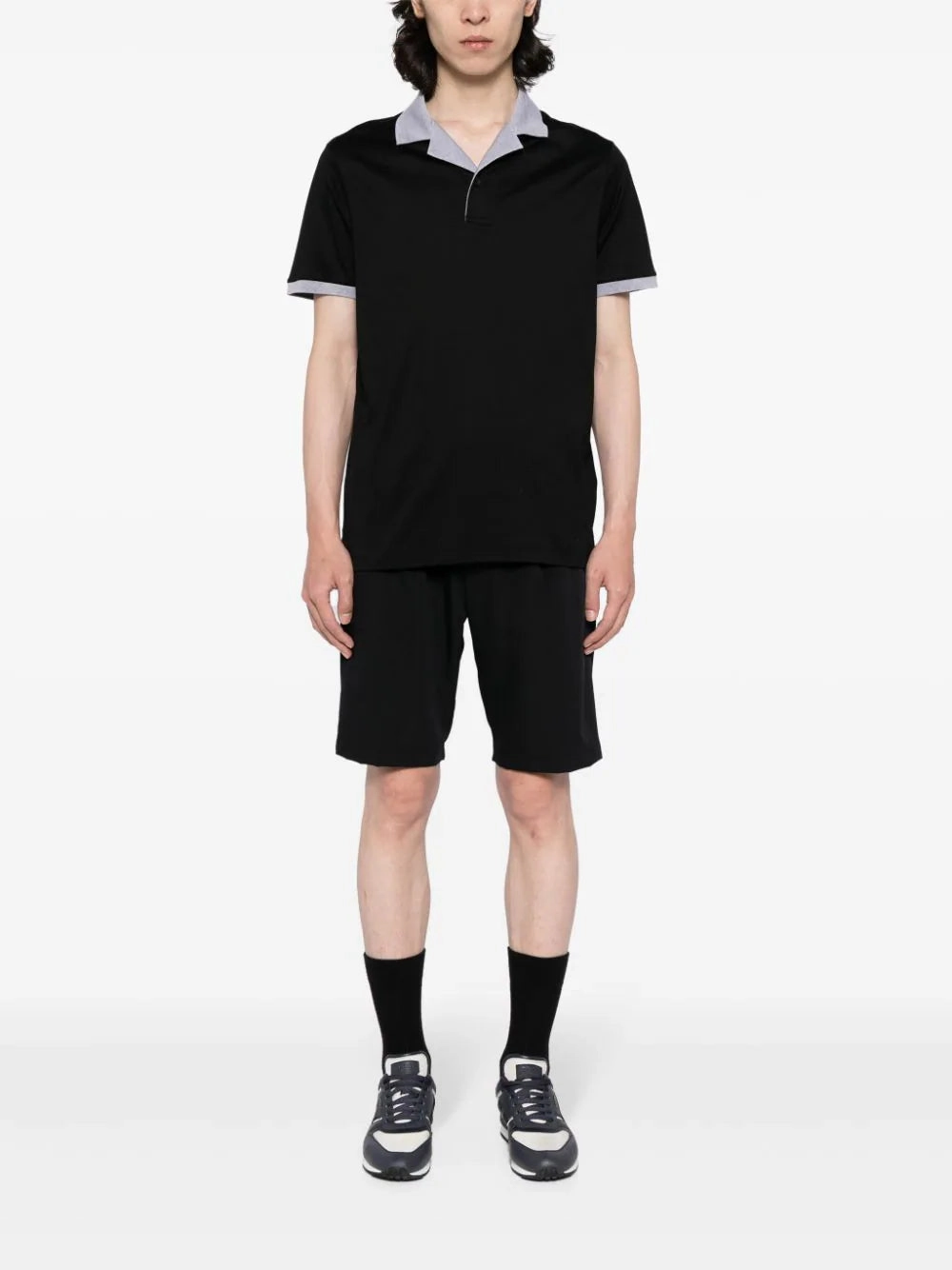Contrast-Trim Cotton Polo Shirt
