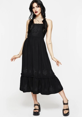 Cordata Embroidered Cami Midi Smock Dress Dresses Womens - summer dresses discount