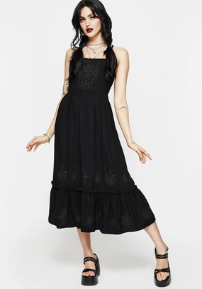 Cordata Embroidered Cami Midi Smock Dress Dresses Womens - beach dresses cheap