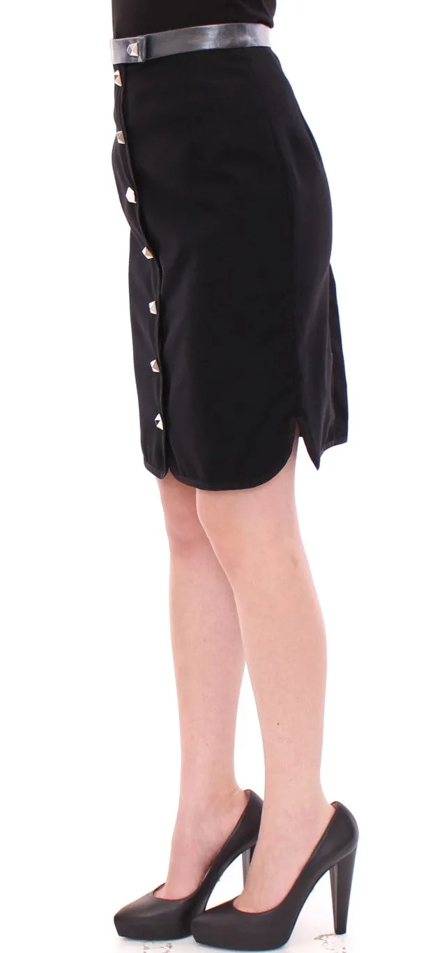 Corrado De Biase  Metal Buttons Cotto Wool Women's Skirt