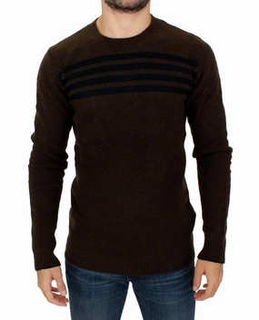 Costume National  striped crewneck Men's sweater chunky knit discount