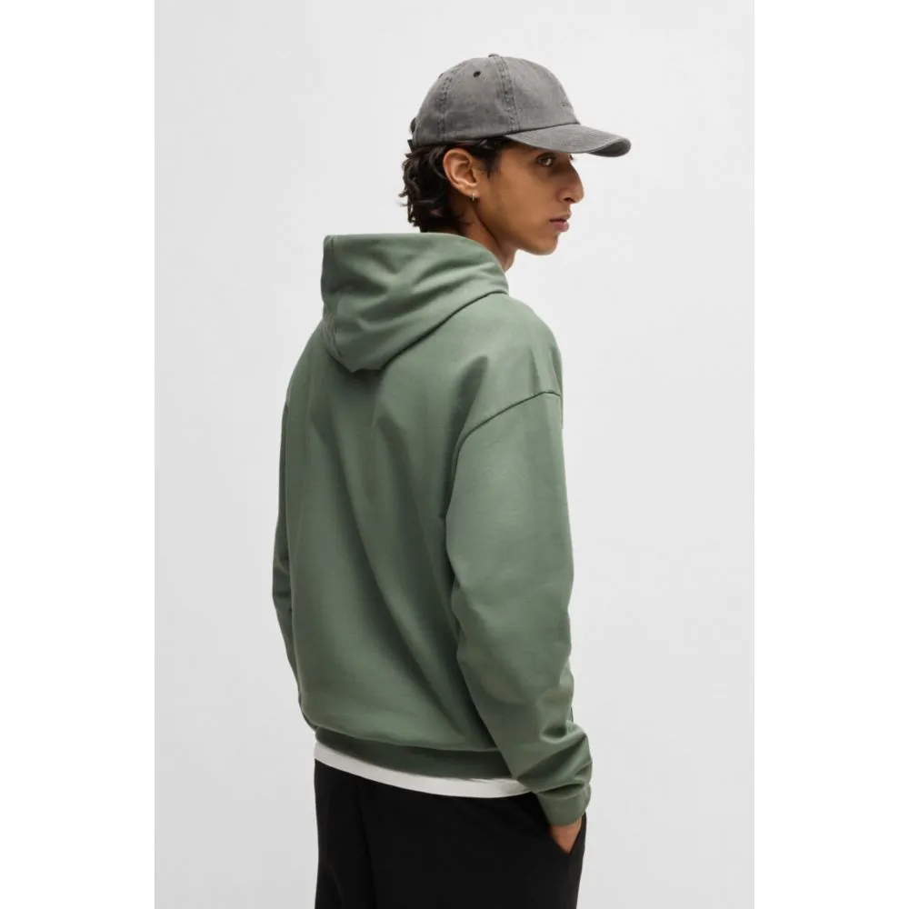Cotton-terry hoodie with stacked smoke logo print