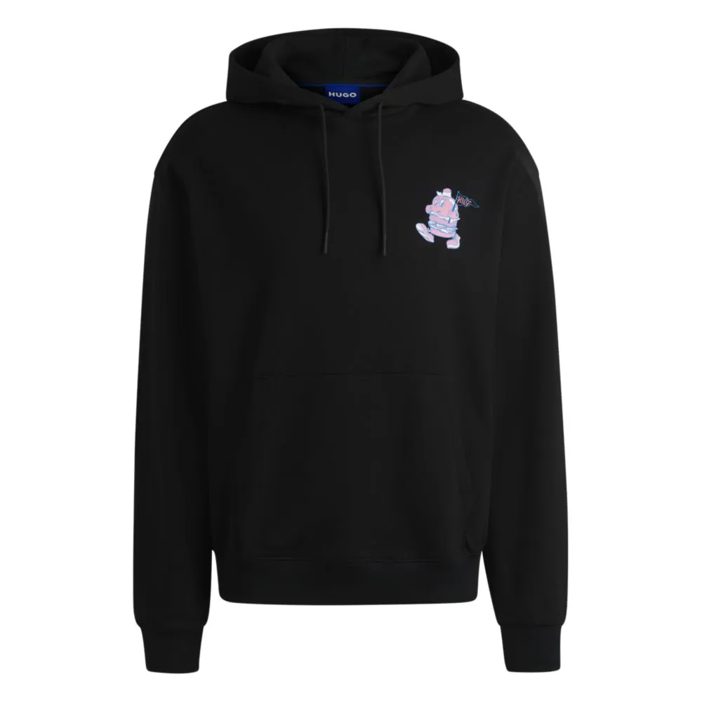 Cotton-terry hoodie with street-food graphics