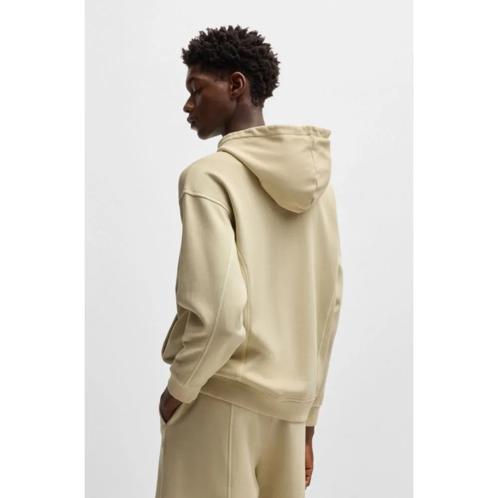 Cotton-terry hoodie with vintage eyelets