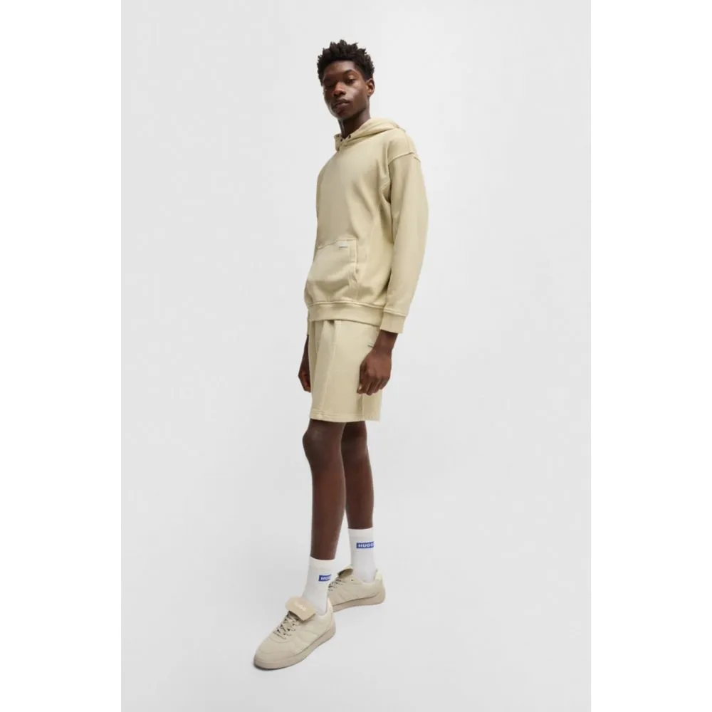 Cotton-terry hoodie with vintage eyelets