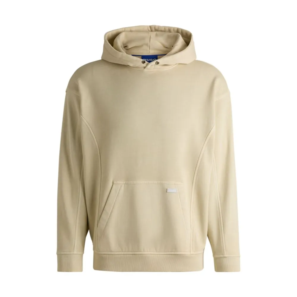 Cotton-terry hoodie with vintage eyelets