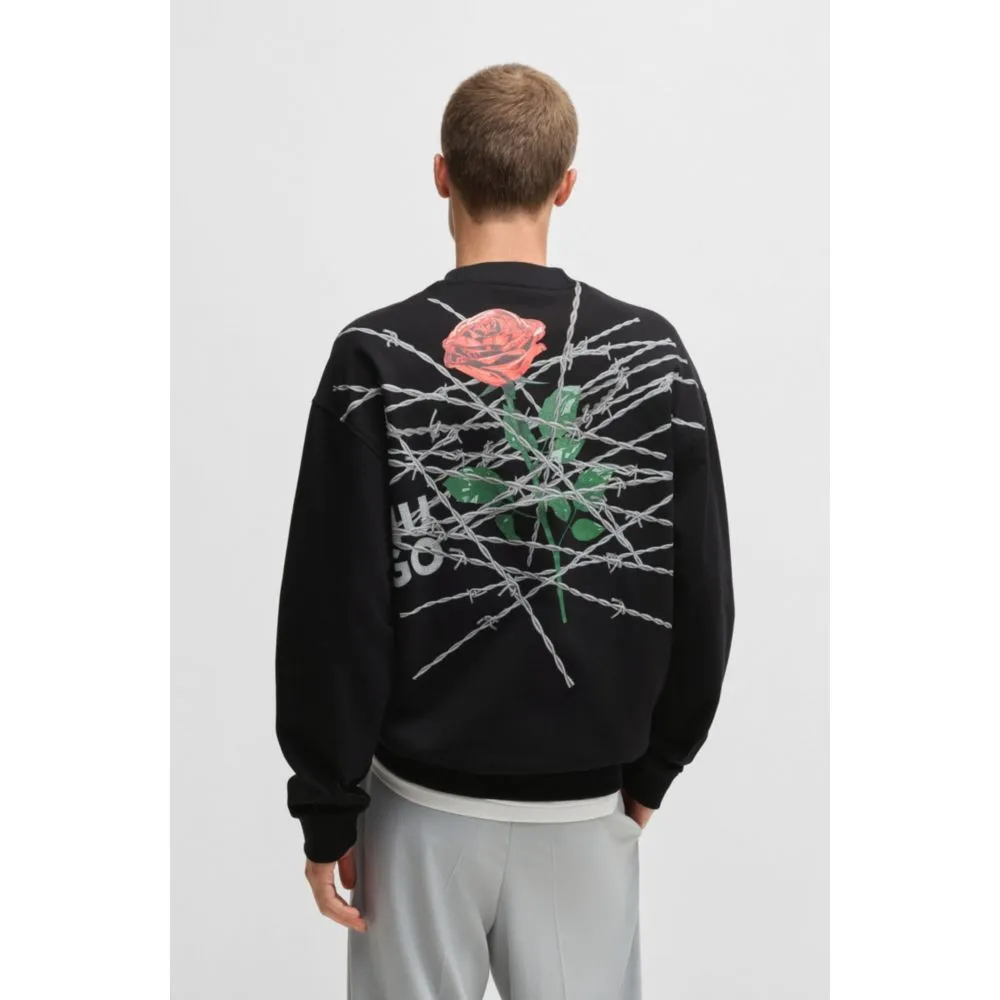 Cotton-terry relaxed-fit sweatshirt with seasonal prints