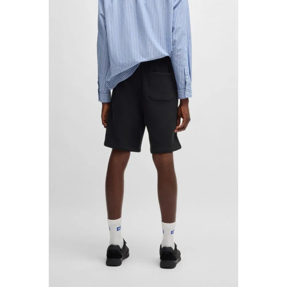 Cotton-terry shorts with drawstring and logo print