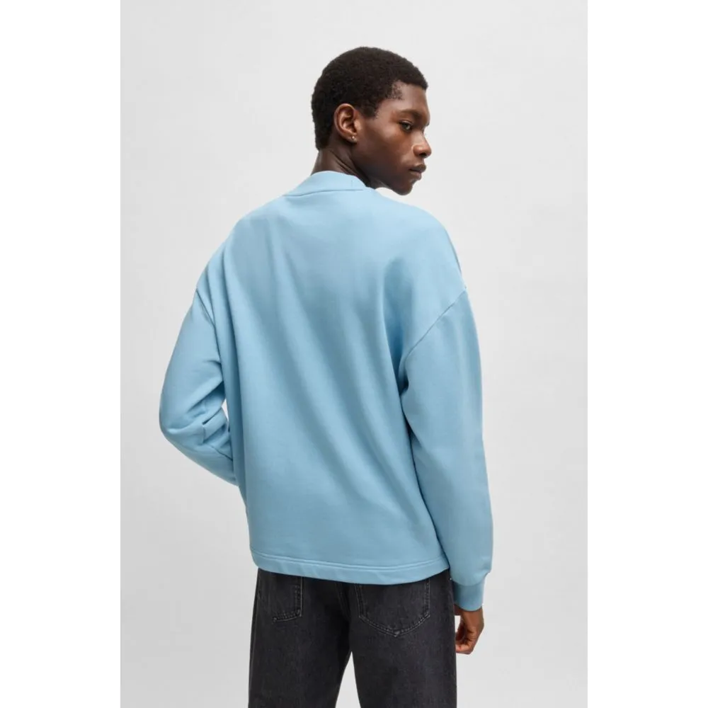 Cotton-terry sweatshirt with Happy HUGO logo patch