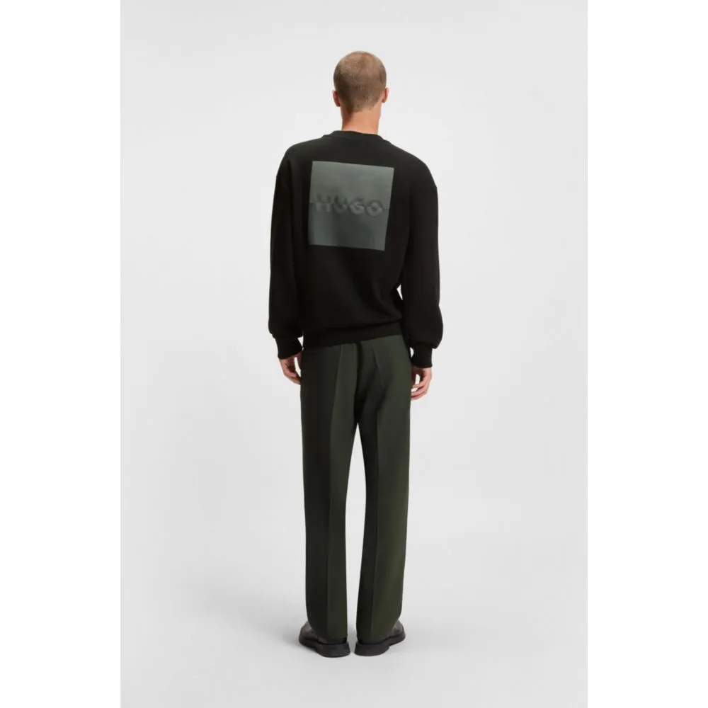 Cotton-terry sweatshirt with split logo