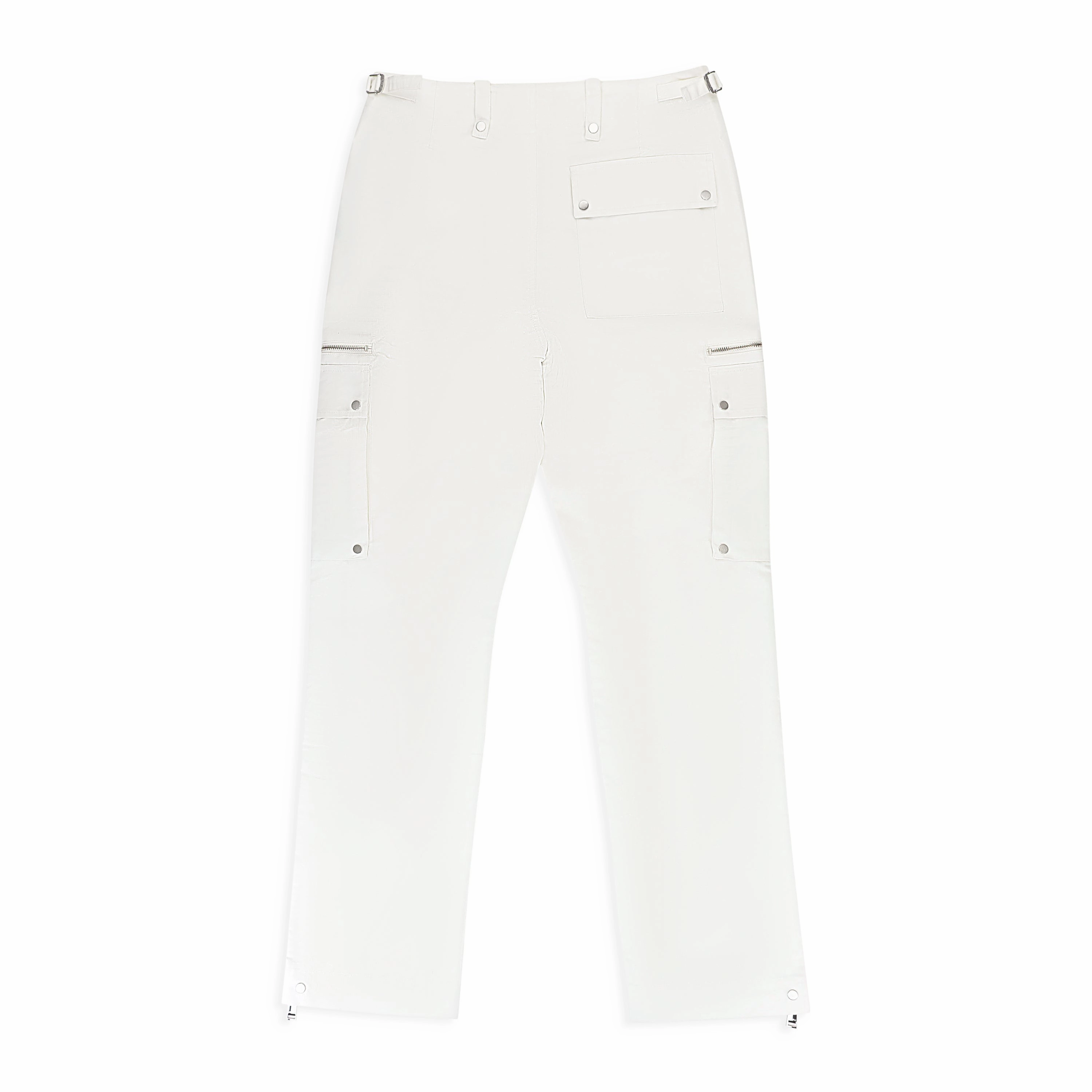 COTTON POLY CARGO OFF WHITE CARGO PANTS
